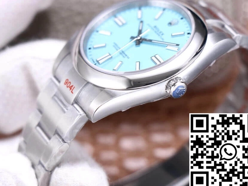 M124300-0006 Rolex Turquoise 41MM Factory Blue Perpetual EW Dial Oyster 0418